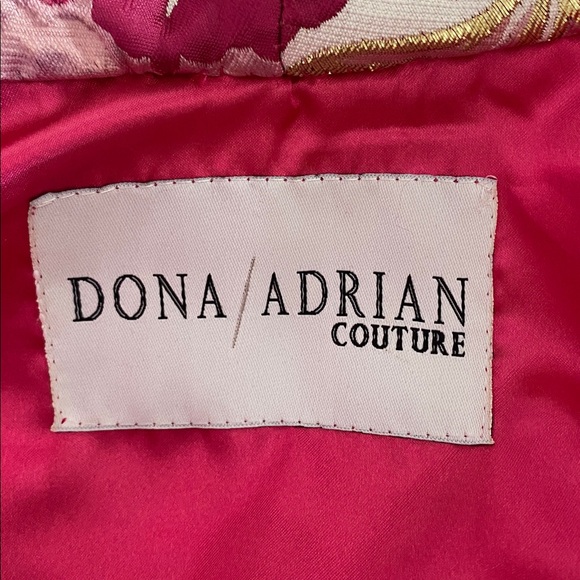 Custom Floral Pink Bolero with Mongolian Fur Cuffs Womens Sz Small Metallic - Picture 6 of 6